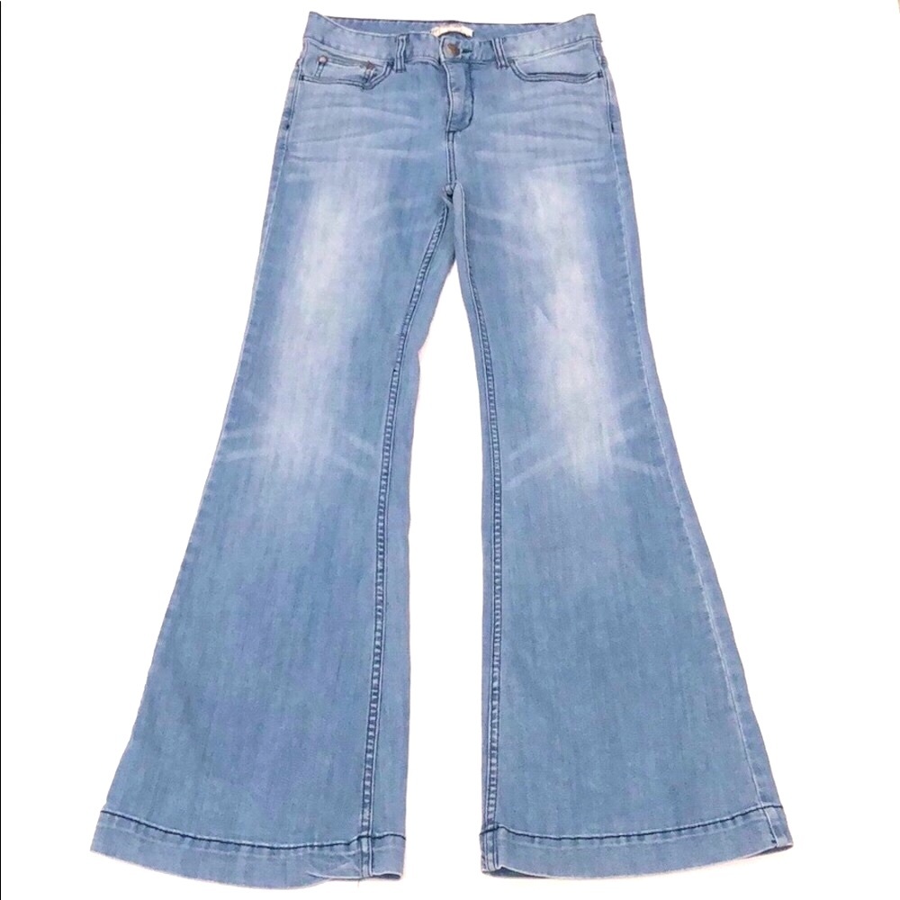 Free People Light Wash High Rise Flare Jean